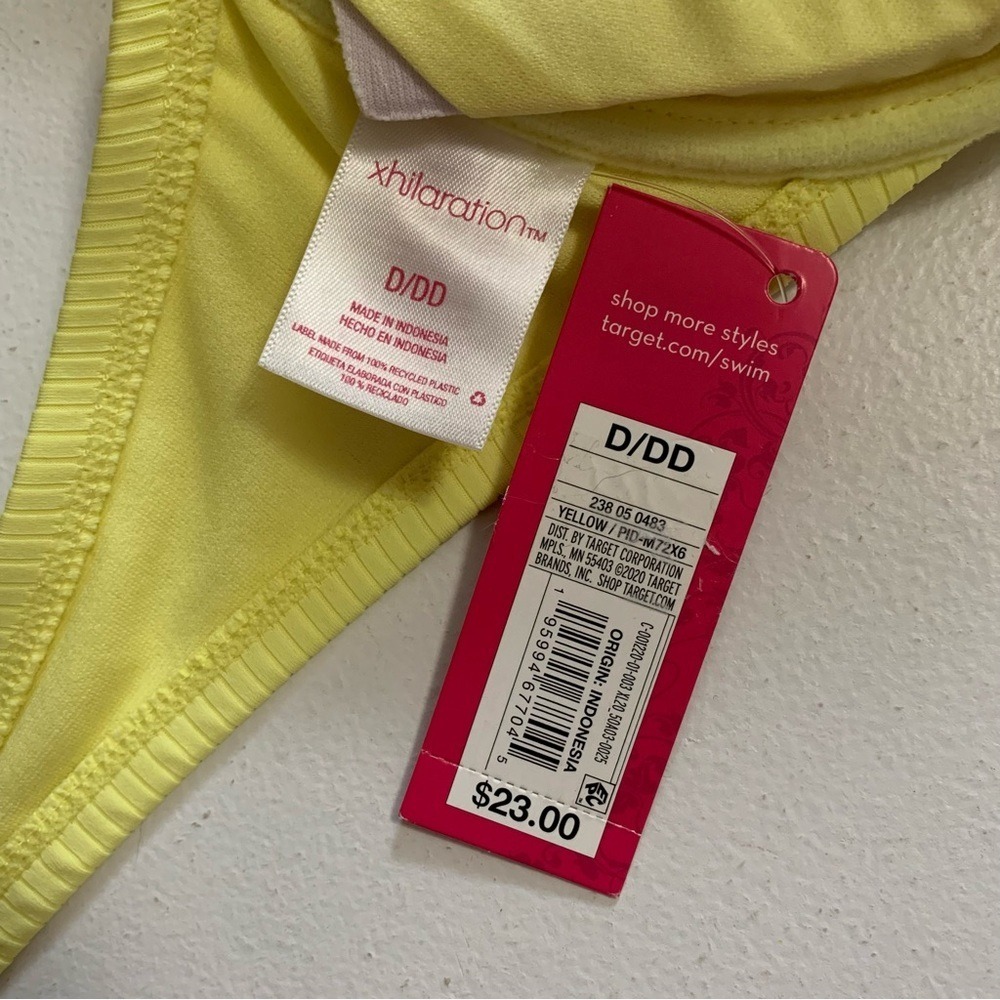 Xhilaration Bikini Set Size D/DD + XL Yellow Ribbed NWT - Picture 12 of 17